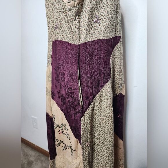 Papy Boez Vintage Patchwork Bohemian Midi Dress size M/L - Picture 6 of 9